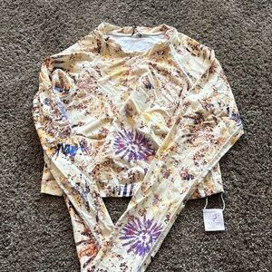 NWT Floral Long Sleeve Kids Swim Tee